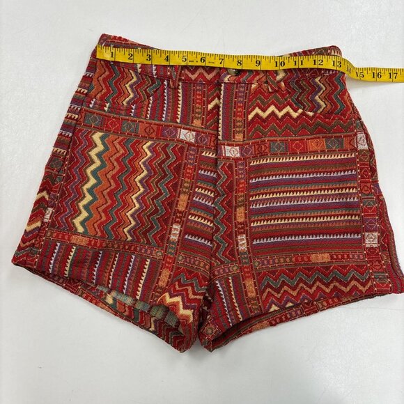 Cider Boho Geometric Mini Shorts Womens M Size 8 Red New With Tag - Picture 3 of 8